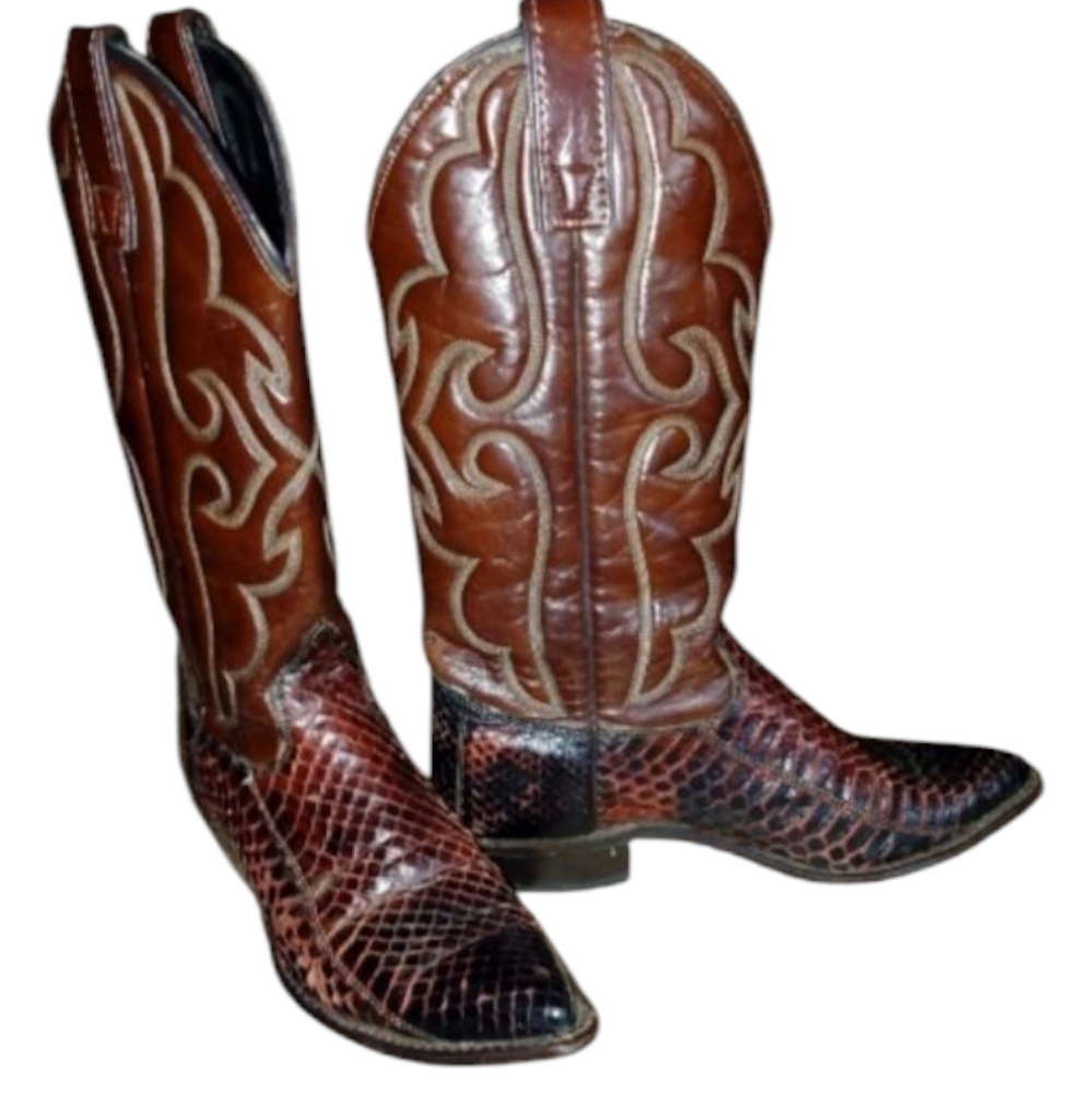 Texas snakeskin cowboy boots